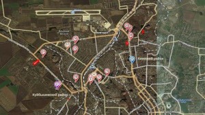 Карта бомбежек Донецка